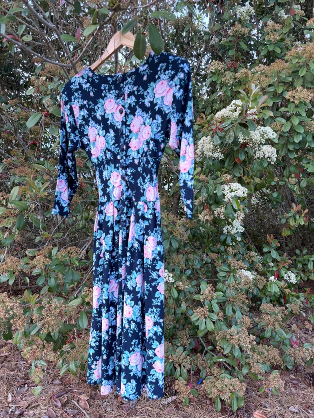 All‎ That Jazz VTG Floral MIDI Prairie Dress Empire Waist XS Cottagecore - Picture 4 of 11